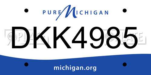 DKK4985 Michigan License Plate