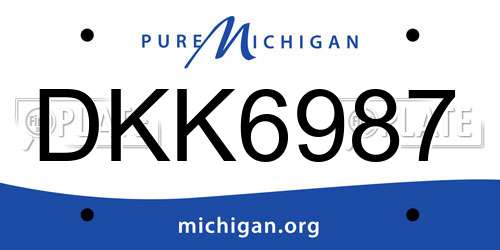 DKK6987 Michigan License Plate