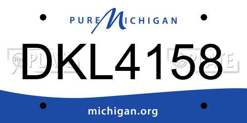 DKL4158 Michigan License Plate