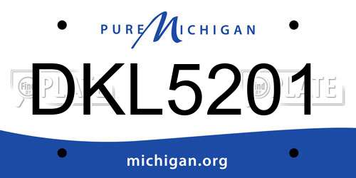 DKL5201 Michigan License Plate