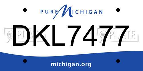 DKL7477 Michigan License Plate