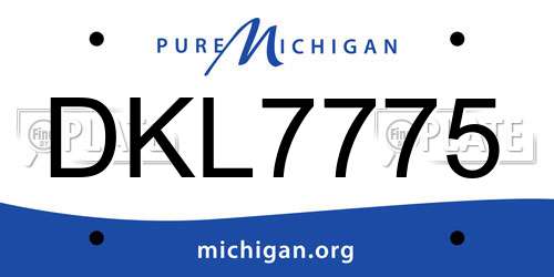 DKL7775 Michigan License Plate