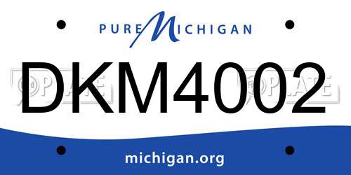 DKM4002 Michigan License Plate