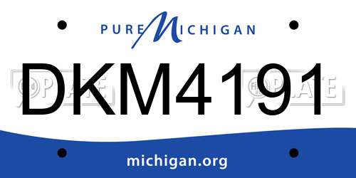 DKM4191 Michigan License Plate