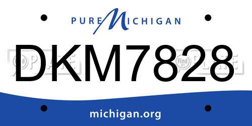 DKM7828 Michigan License Plate