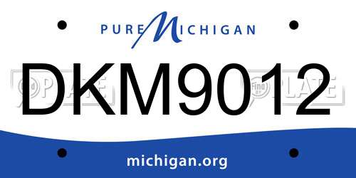 DKM9012 Michigan License Plate
