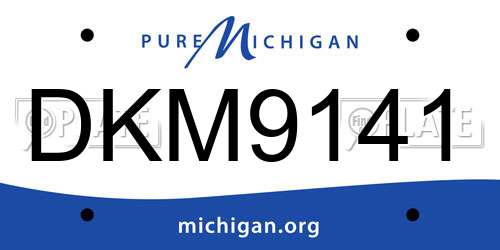 DKM9141 Michigan License Plate