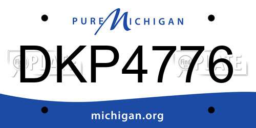 DKP4776 Michigan License Plate