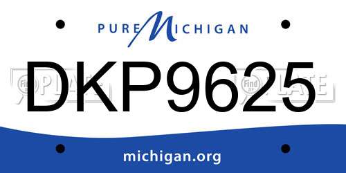 DKP9625 Michigan License Plate