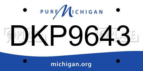 DKP9643 Michigan License Plate