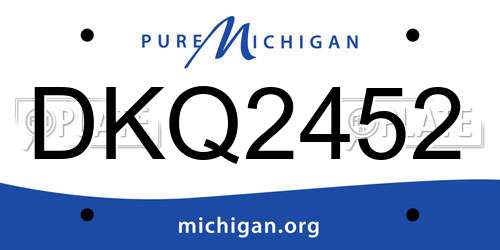 DKQ2452 Michigan License Plate