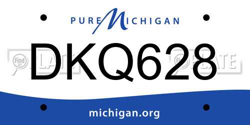 DKQ628 Michigan License Plate