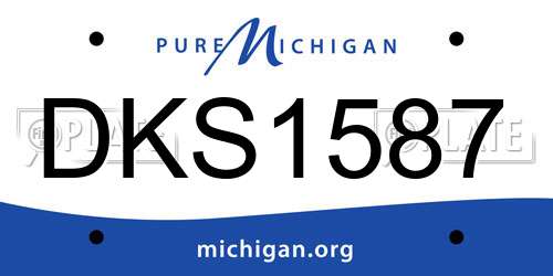 DKS1587 Michigan License Plate