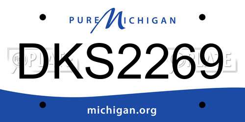 DKS2269 Michigan License Plate