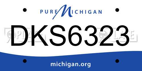 DKS6323 Michigan License Plate