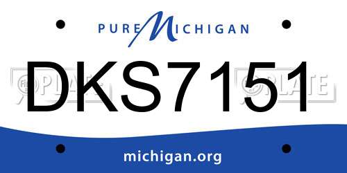 DKS7151 Michigan License Plate
