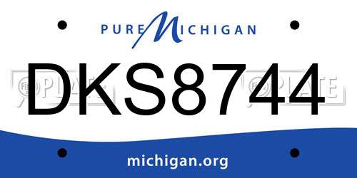 DKS8744 Michigan License Plate