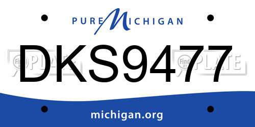 DKS9477 Michigan License Plate