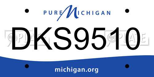 DKS9510 Michigan License Plate