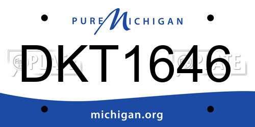 DKT1646 Michigan License Plate