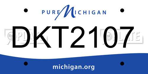 DKT2107 Michigan License Plate