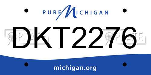 DKT2276 Michigan License Plate