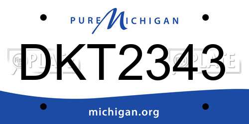 DKT2343 Michigan License Plate
