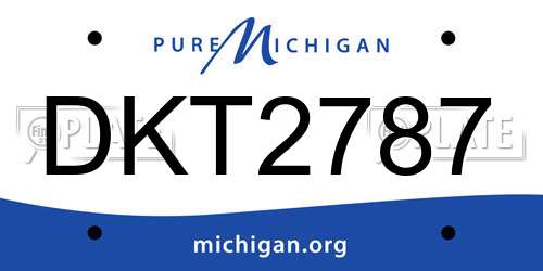 DKT2787 Michigan License Plate
