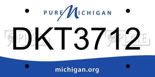 DKT3712 Michigan License Plate