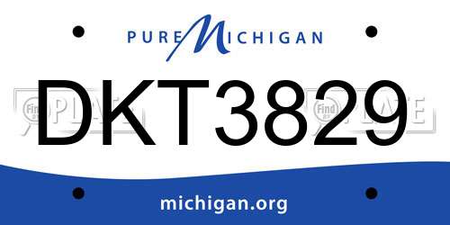 DKT3829 Michigan License Plate