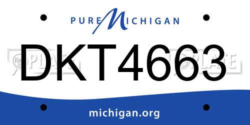 DKT4663 Michigan License Plate