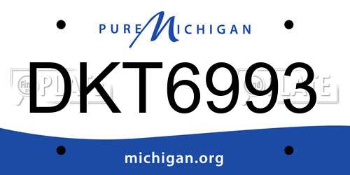 DKT6993 Michigan License Plate