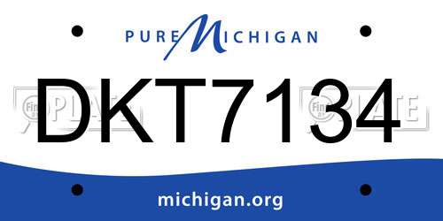 DKT7134 Michigan License Plate