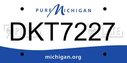 DKT7227 Michigan License Plate