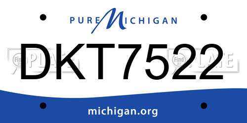 DKT7522 Michigan License Plate