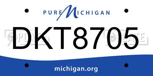 DKT8705 Michigan License Plate