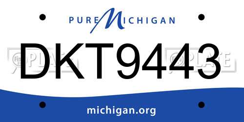 DKT9443 Michigan License Plate
