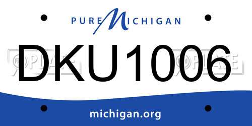 DKU1006 Michigan License Plate