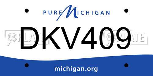 DKV409 Michigan License Plate