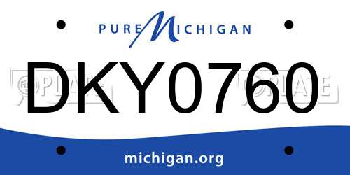 DKY0760 Michigan License Plate
