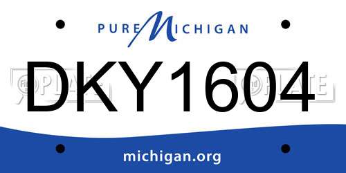 DKY1604 Michigan License Plate