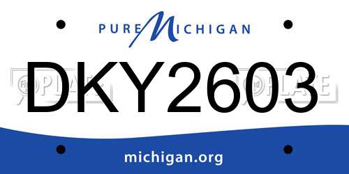 DKY2603 Michigan License Plate