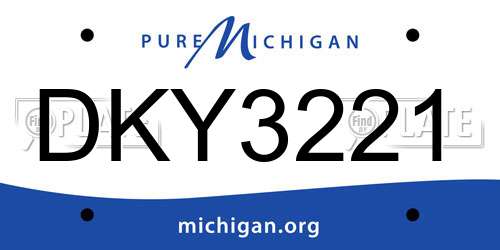 DKY3221 Michigan License Plate