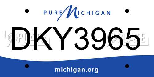 DKY3965 Michigan License Plate