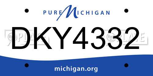 DKY4332 Michigan License Plate