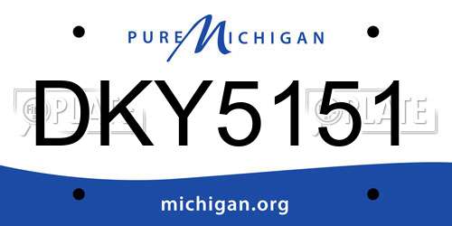 DKY5151 Michigan License Plate
