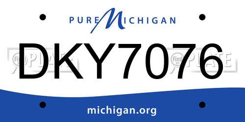 DKY7076 Michigan License Plate