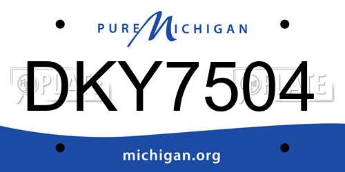 DKY7504 Michigan License Plate