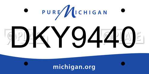 DKY9440 Michigan License Plate
