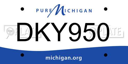 DKY950 Michigan License Plate